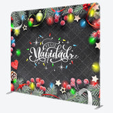 Aperturee - Aperturee Xmas Leaf Feliz Navidad Festive Pillow Case Backdrop