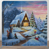 Aperturee - Aperturee Xmas Tree Forest Snowman Double-Sided Square Backdrop