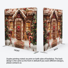 Aperturee - Aperturee Xmas Tree Gingerbread House Pillow Case Backdrop