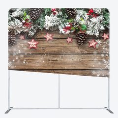 Aperturee - Aperturee Xmas Tree Star Wood Floor Double-Sided Square Backdrop