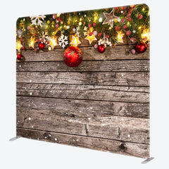 Aperturee - Aperturee Xmas Wood Glitter Snowflake Double-Sided Square Backdrop