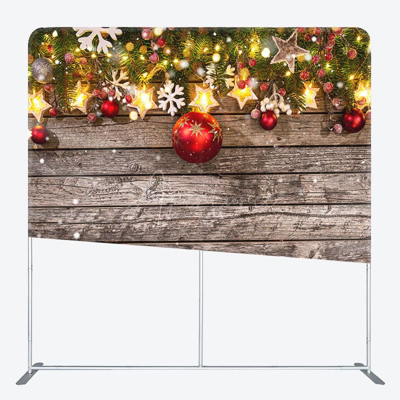 Aperturee - Aperturee Xmas Wood Glitter Snowflake Double-Sided Square Backdrop