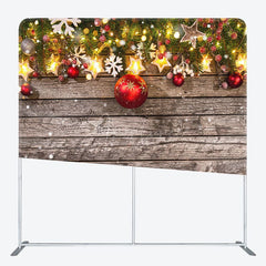 Aperturee - Aperturee Xmas Wood Glitter Snowflake Double-Sided Square Backdrop