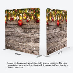 Aperturee - Aperturee Xmas Wood Glitter Snowflake Double-Sided Square Backdrop