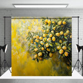 Aperturee - Aperturee Yellow Abstract Painted Lemons Fine Art Photo Backdrop