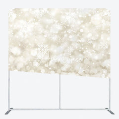 Aperturee - Aperturee Yellow Bokeh Snowflake Christmas Pillow Case Backdrop