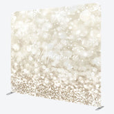 Aperturee - Aperturee Yellow Bokeh Snowflake Christmas Pillow Case Backdrop
