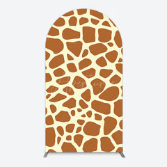 Aperturee - Aperturee Yellow Brown Leopard Print Happy Birthday Arch Backdrop