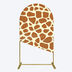 Aperturee - Aperturee Yellow Brown Leopard Print Happy Birthday Arch Backdrop