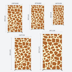 Aperturee - Aperturee Yellow Brown Leopard Print Happy Birthday Rectangle Backdrop