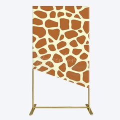 Aperturee - Aperturee Yellow Brown Leopard Print Happy Birthday Rectangle Backdrop