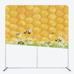Aperturee - Aperturee Yellow Honeycomb Plant Birthday Pillow Cover Backdrop