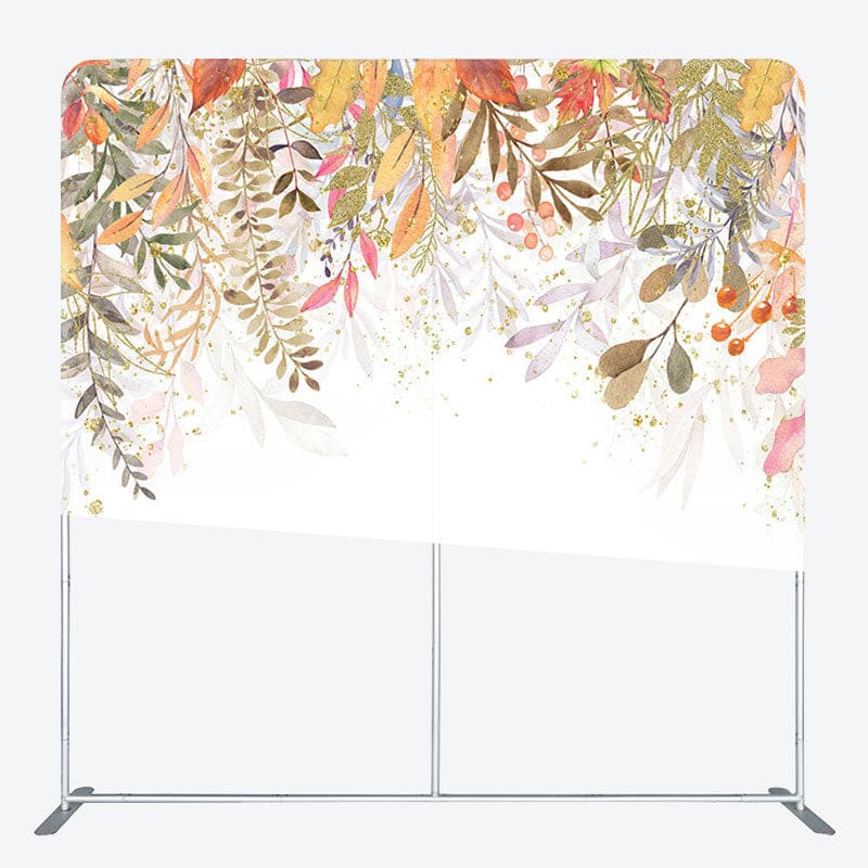 Aperturee - Aperturee Yellow Leaves Glitter Fabric Backdrop Cover for Birthday