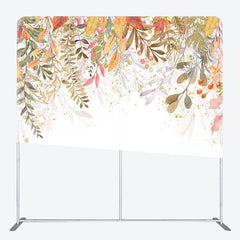 Aperturee - Aperturee Yellow Leaves Glitter Fabric Backdrop Cover for Birthday