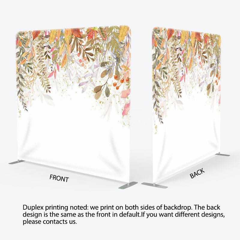 Aperturee - Aperturee Yellow Leaves Glitter Fabric Backdrop Cover for Birthday