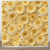 Aperturee - Aperturee Yellow Paper Flower Backdrop Cover For Party Decor