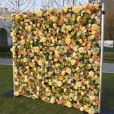 Aperturee - Aperturee Yellow Rose Artificial Flower Wall Panels Wholesale