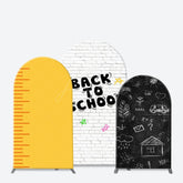 Aperturee - Aperturee Yellow Ruler Blackboard Back To School Arch Backdrop