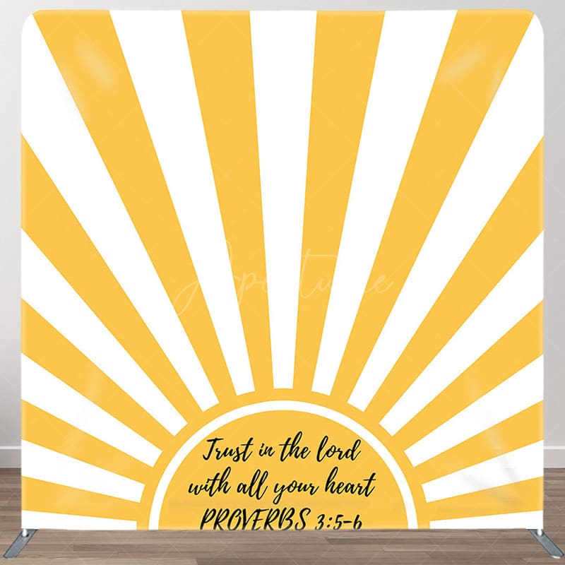 Aperturee - Aperturee Yellow Sun Rays Bible Verses Pillow Cover Backdrop