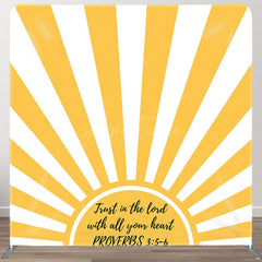 Aperturee - Aperturee Yellow Sun Rays Bible Verses Pillow Cover Backdrop