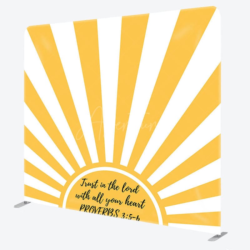 Aperturee - Aperturee Yellow Sun Rays Bible Verses Pillow Cover Backdrop