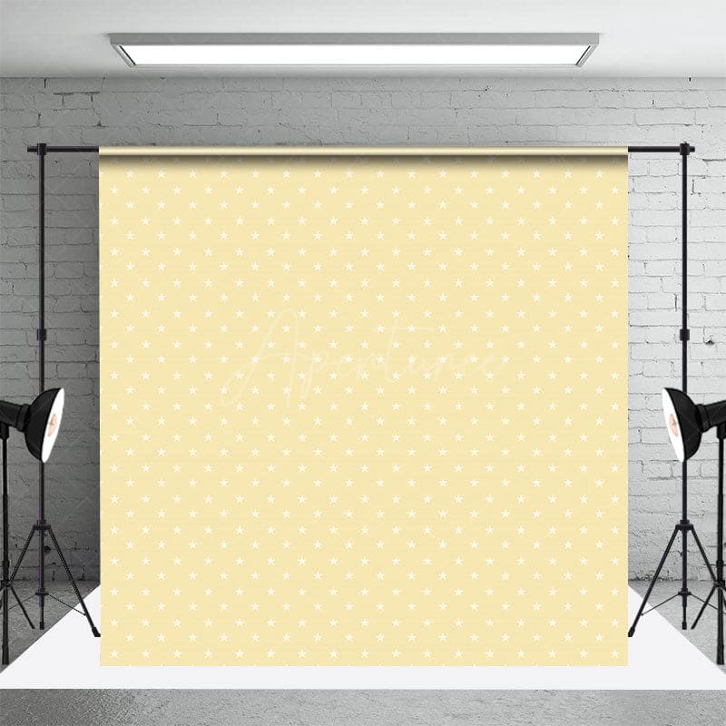 Aperturee - Aperturee Yellow White Stars Birthday Cake Smash Backdrops