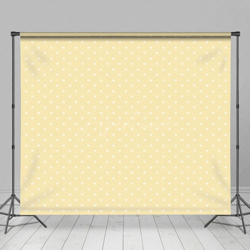 Aperturee - Aperturee Yellow White Stars Birthday Cake Smash Backdrops