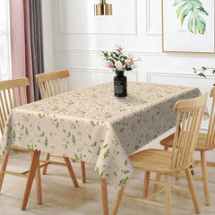 Aperturee - Aperturee Yellow Wildflower Rectangle Tablecloth Small Herb Plant Floral Pattern Cover Spring Summer Kitchen Decoration