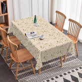 Aperturee - Aperturee Yellow Wildflower Rectangle Tablecloth Small Herb Plant Floral Pattern Cover Spring Summer Kitchen Decoration