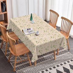 Aperturee - Aperturee Yellow Wildflower Rectangle Tablecloth Small Herb Plant Floral Pattern Cover Spring Summer Kitchen Decoration