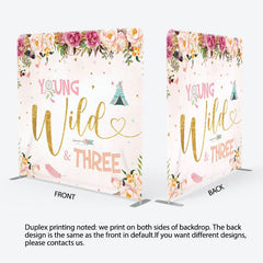 Aperturee - Aperturee Young Wild Three Fabric Backdrop Cover for Birthday