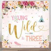 Aperturee - Aperturee Young Wild Three Fabric Backdrop Cover for Birthday