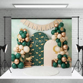 Aperturee - Aperturee Zodiac Taurus Birthday Backdrop Emerald Green and Gold Stars Constellation Cake Smash Background