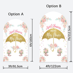 Aperturee - April Showers May Flowers Baby Shower Arch Backdrop