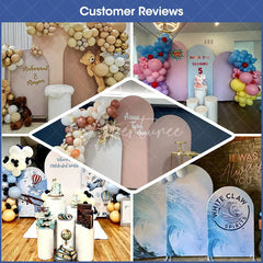 Aperturee - Aperturee Floral Wedding Arch Frame 3 Piece Set Elegant Chiara Backdrop Stand Wedding Ceremony Party Decor kit