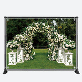 Aperturee - Arched Holy White Flowers Door Wedding Backdrop