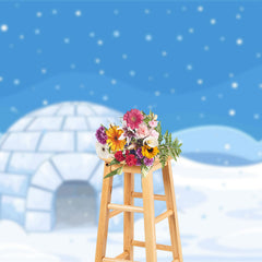 Aperturee - Arctic Snowy Landscape Polar Igloo Photo Backdrop