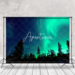 Aperturee - Aurora Light Star Night Black Forest Photo Backdrop