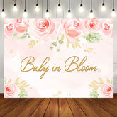 Aperturee - Baby In Bloom Floral Backdrop for Gender Reveal