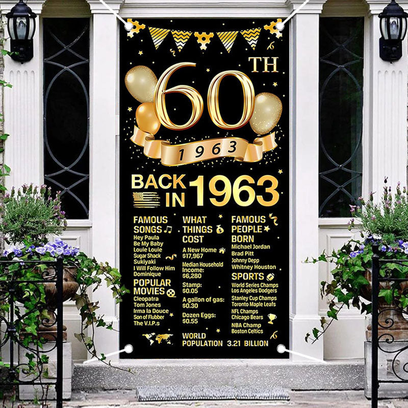 Aperturee - Back In 1963 Gold Black 60Th Birthday Door Cover