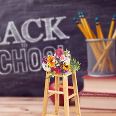 Aperturee - Back To School Apple Books Pencils Holder Backdrops