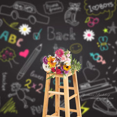 Aperturee - Back To School Blackboard Chalk Drawing Backdrop