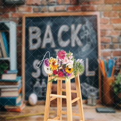 Aperturee - Back To School Brick Wall Cake Smash Photo Backdrop