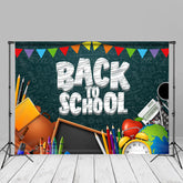 Aperturee - Back To School Pencils Photo Backdrops For Kids