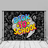 Aperturee - Back To School Stick Figures Chalkboard Backdrop