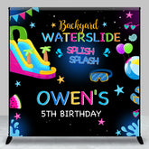 Aperturee - Backyard Waterslide Custom 5th Birthday Backdrop