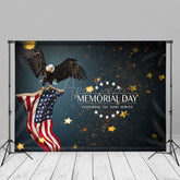 Aperturee - Bald Eagle USA Flag Glitter Bokeh Memorial Day Backdrop