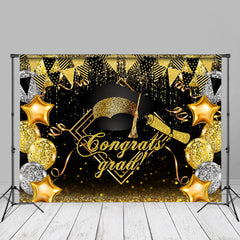 Aperturee - Balloon Flag Ribbon Congrats Grad Backdrop For Photo