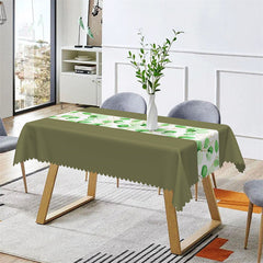 Aperturee - Bamboo Green Leaves Branch Spring Dining Tablecloth
