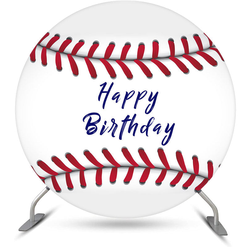 Aperturee Baseball Sports Round Birthday Backdrop For Boy